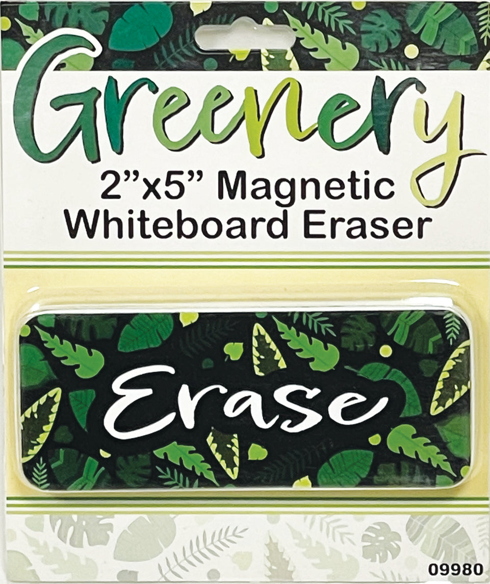 09980 Magnetic Whiteboard Eraser, Greenery