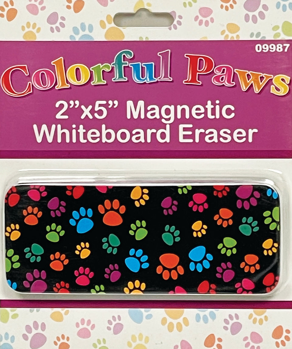 09987 Magnetic Whiteboard Eraser, Colorful Paws