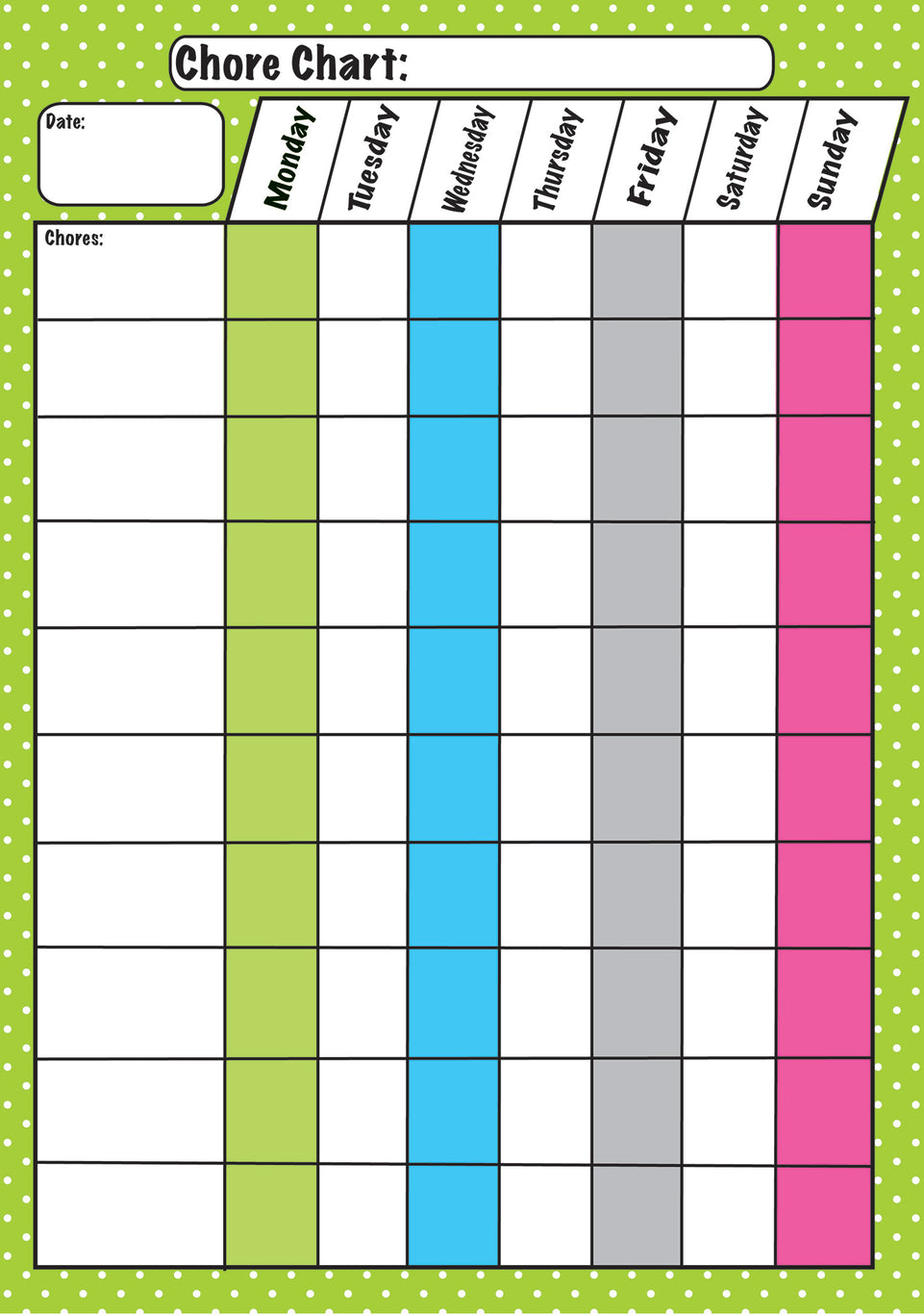 10089 Chore Chart Magnetic Sheet Write On Wipe Off