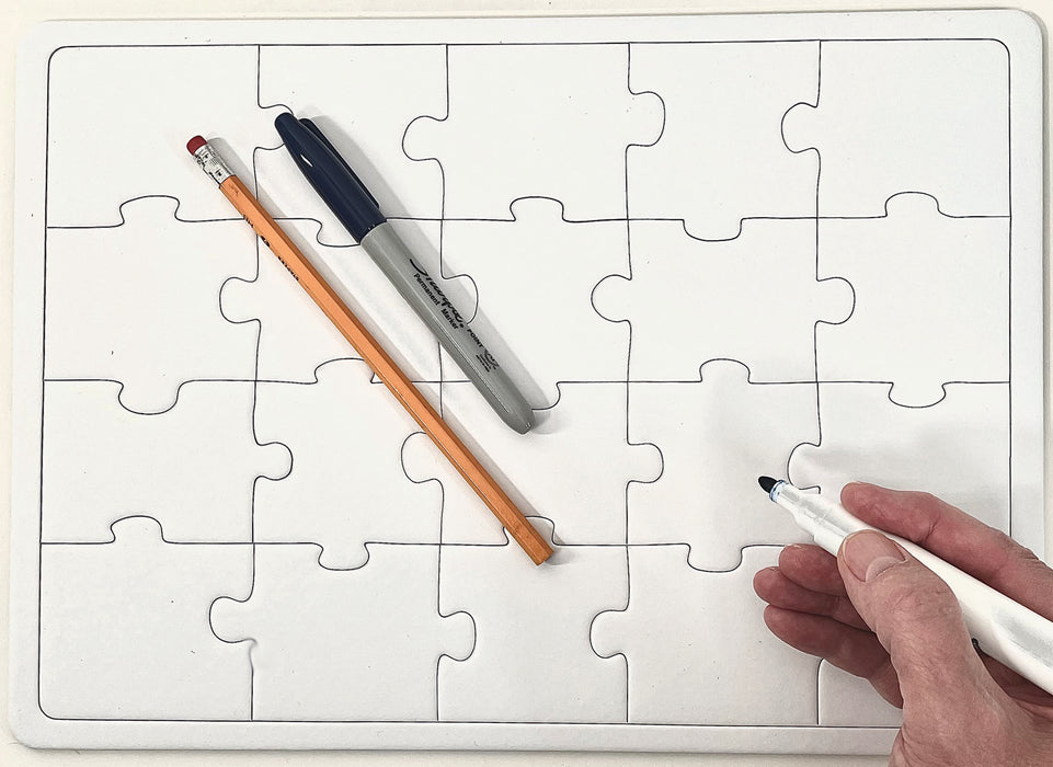 10718, Blank White Puzzle with Tray, 7" x 10", Heavy Duty Paperboard