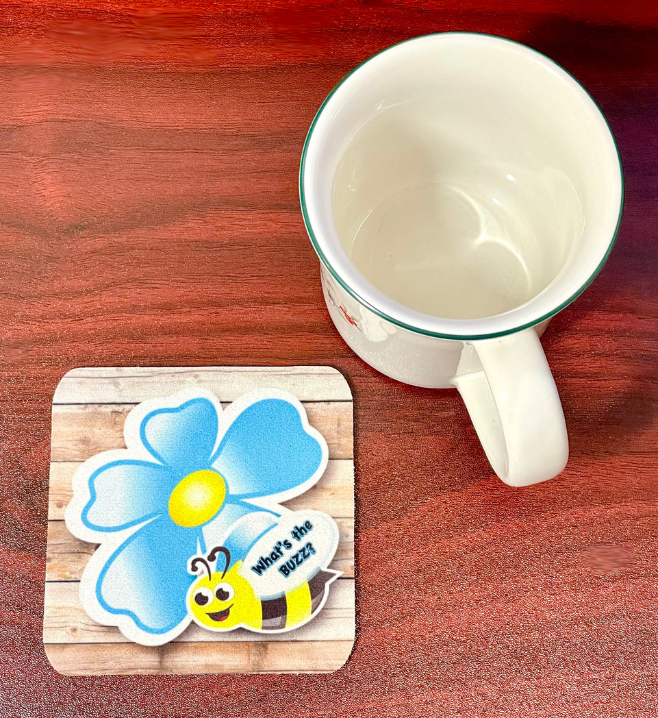 12521 Computer Desk Mats, Set of 3, 1 ea Mouse Pad, 1 ea  Keyboard Wrist Pad, 1 ea Coaster, Bee Your Best, Bee Themed Positive
