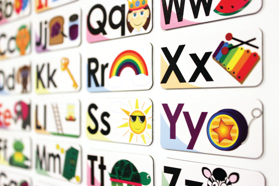 40006 ABC Magnetic Words, White Traditional Manuscript