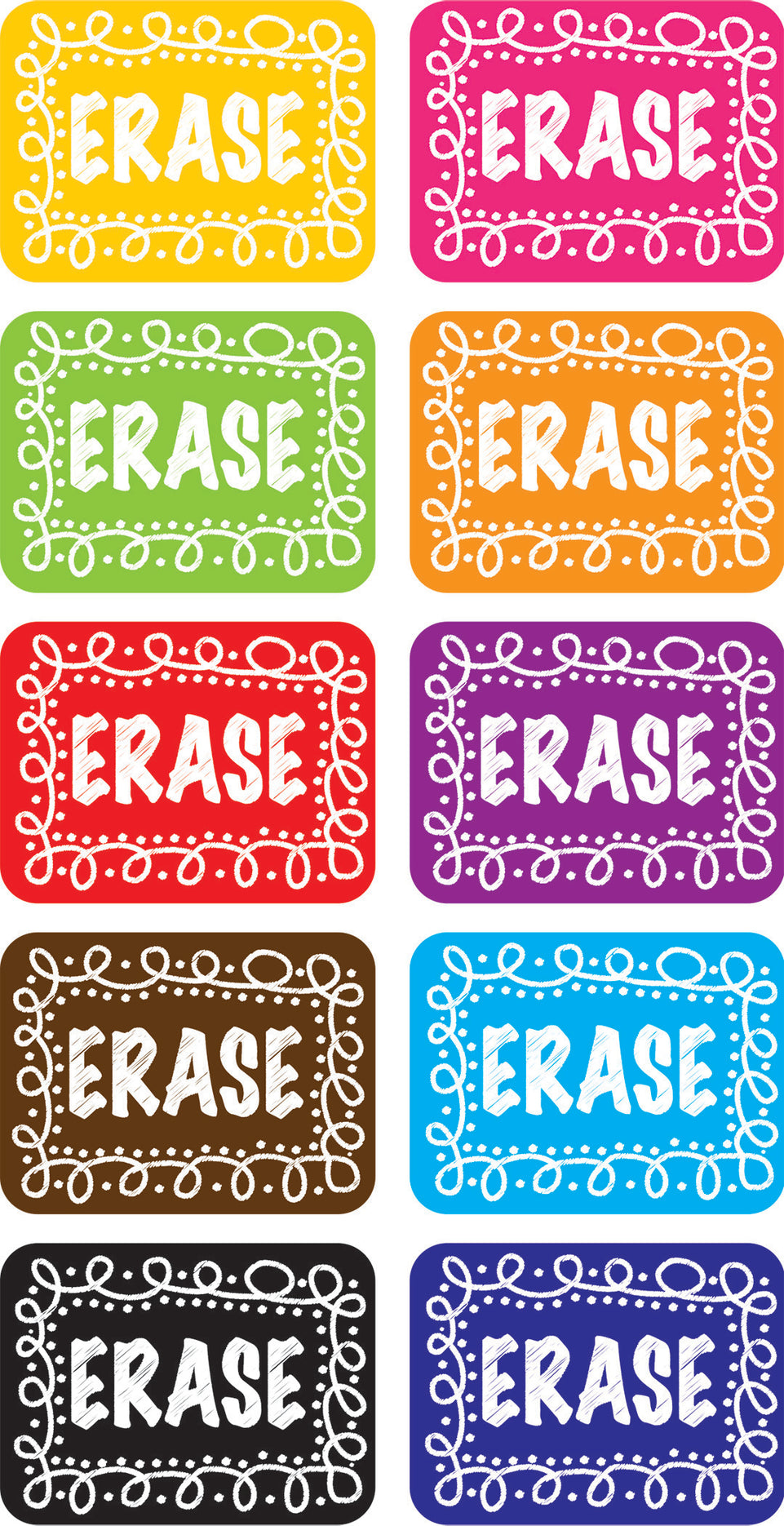 78002 Chalk Loops Non Magnetic Mini Erasers, 10 Pack