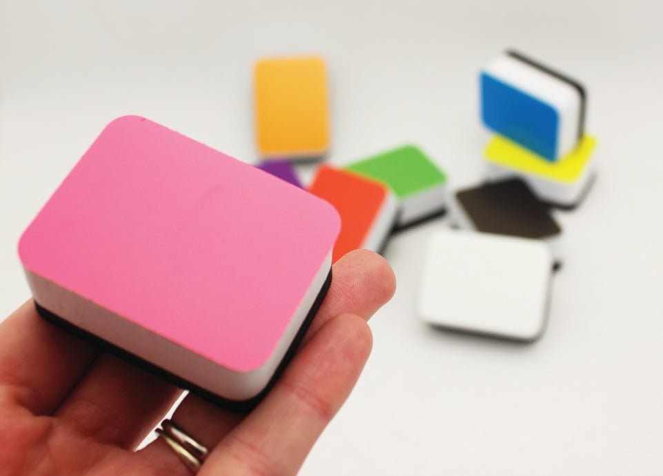 78003 Assorted Colors Non-Magnetic Mini Whiteboard Erasers