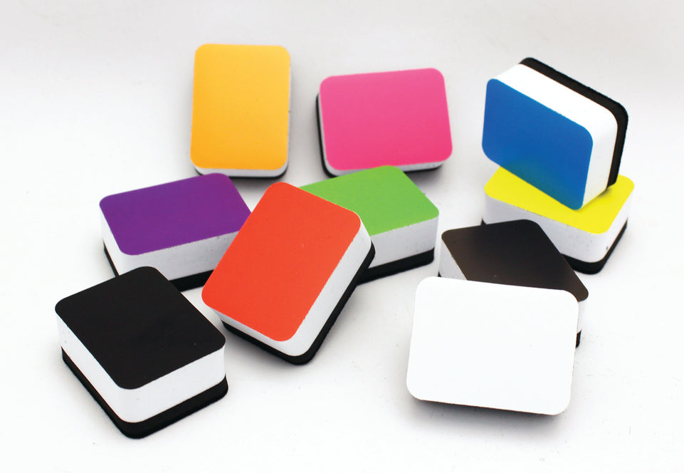 78003 Assorted Colors Non-Magnetic Mini Whiteboard Erasers