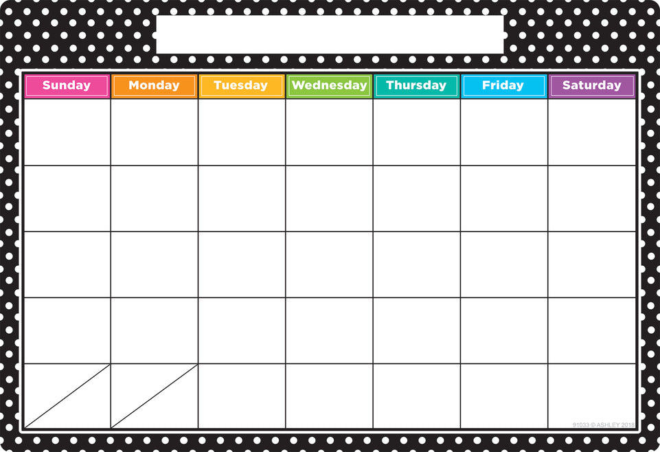 91033, Calendar, Polka Dots 13" x 19" Smart Poly® Chart