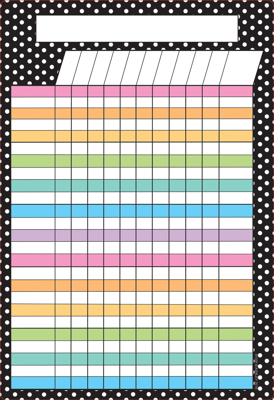 91034, Incentive Chart, Polka Dots 13" x 19" Smart Poly® Chart