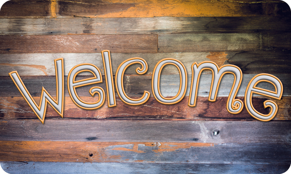 91303 The Original Fun Mat,Welcome Mat, 18" x 30", Reclaimed Wood Welcome