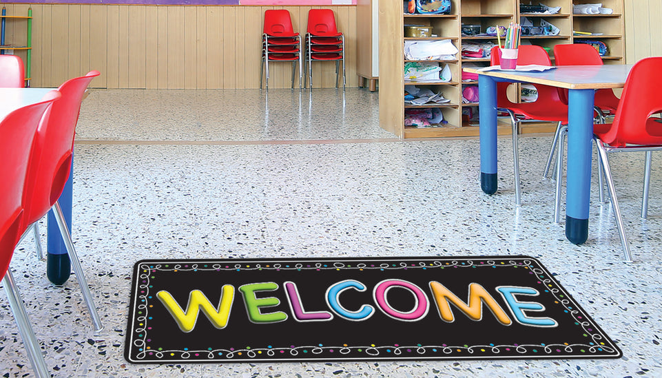 91410 The Original Fun Mat, Mat Runner, 15.5" x 47", Welcome Chalk Loops