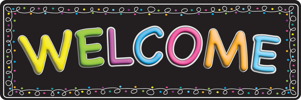 91410 The Original Fun Mat, Mat Runner, 15.5" x 47", Welcome Chalk Loops