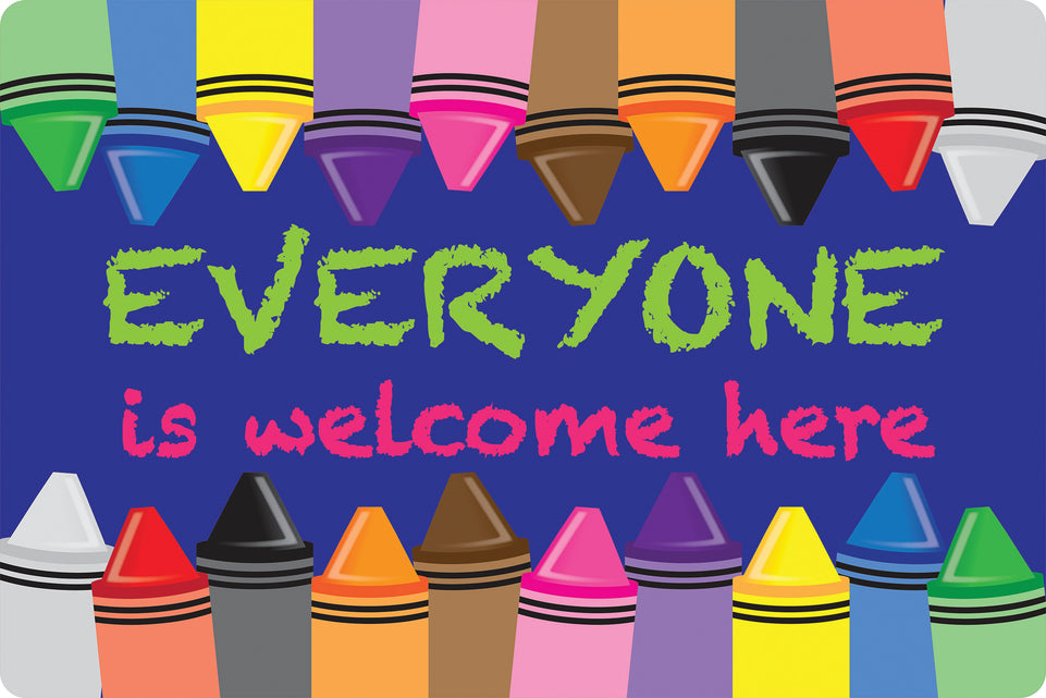 12502 Everyone is Welcome Here (Crayons) Mouse Pads