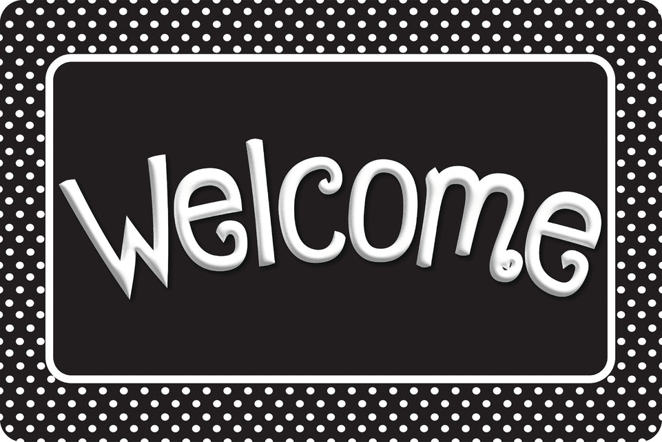 91517 Black White Dots Welcome
