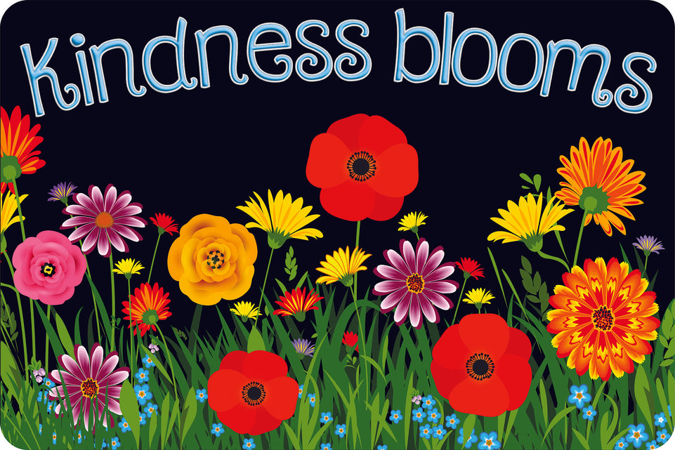 91528 The Original Fun Mat, Welcome Mat, 15.5" x 23.5", Kindness Poppies Welcome