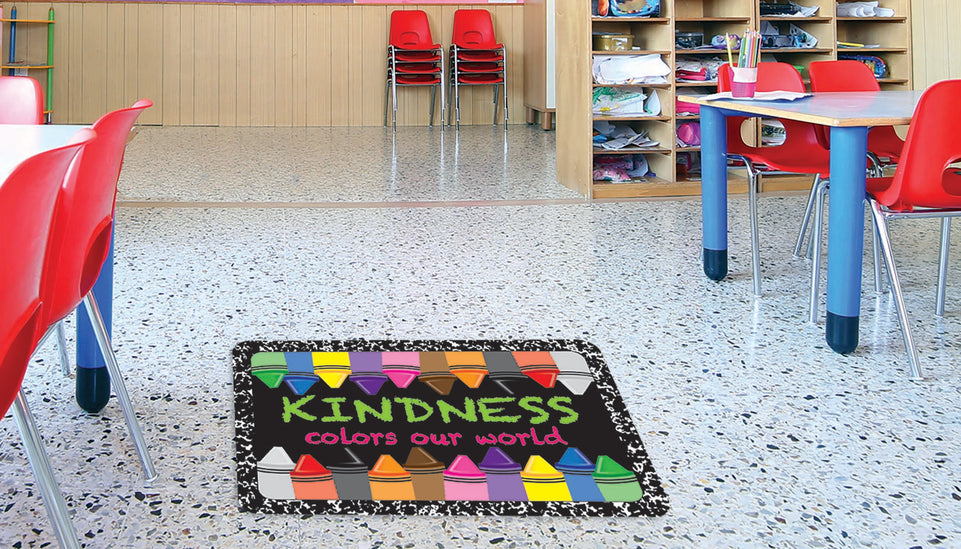 91554 The Original Fun Mat, Welcome Mat, 15.5" x 23.5", Kindness Colors World