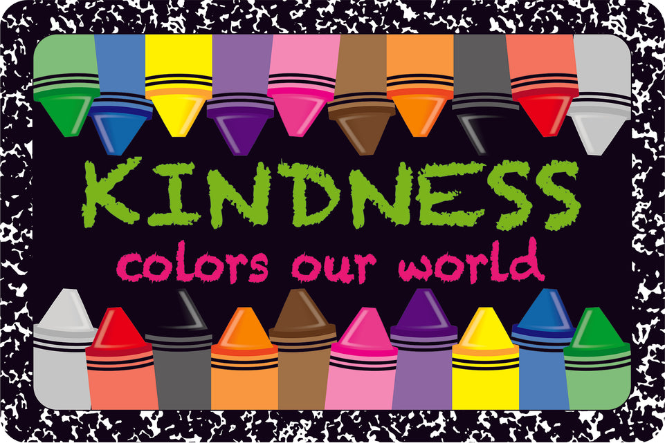 91554 The Original Fun Mat, Welcome Mat, 15.5" x 23.5", Kindness Colors World