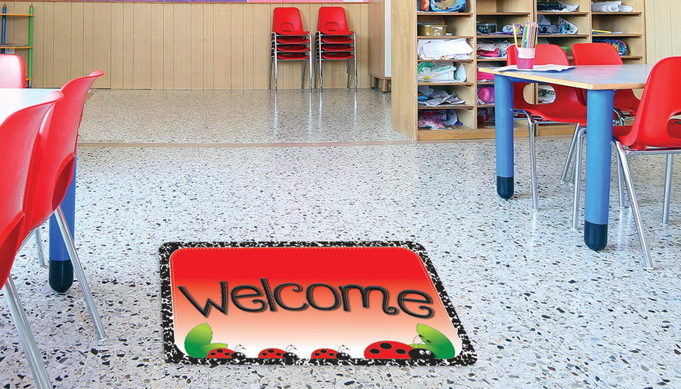 91563 The Original Fun Mat, Welcome Mat, 15.5" x 23.5", Ladybugs Welcome