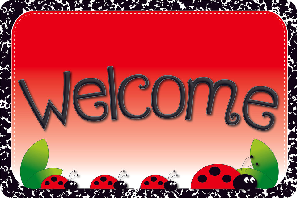 91563 The Original Fun Mat, Welcome Mat, 15.5" x 23.5", Ladybugs Welcome