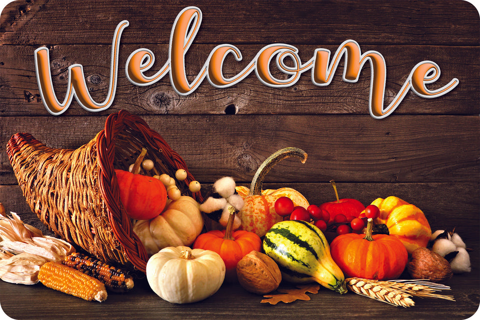 91572 The Original Fun Mat, Welcome Mat, 15.5" x 23.5", Fall Cornucopia Welcome