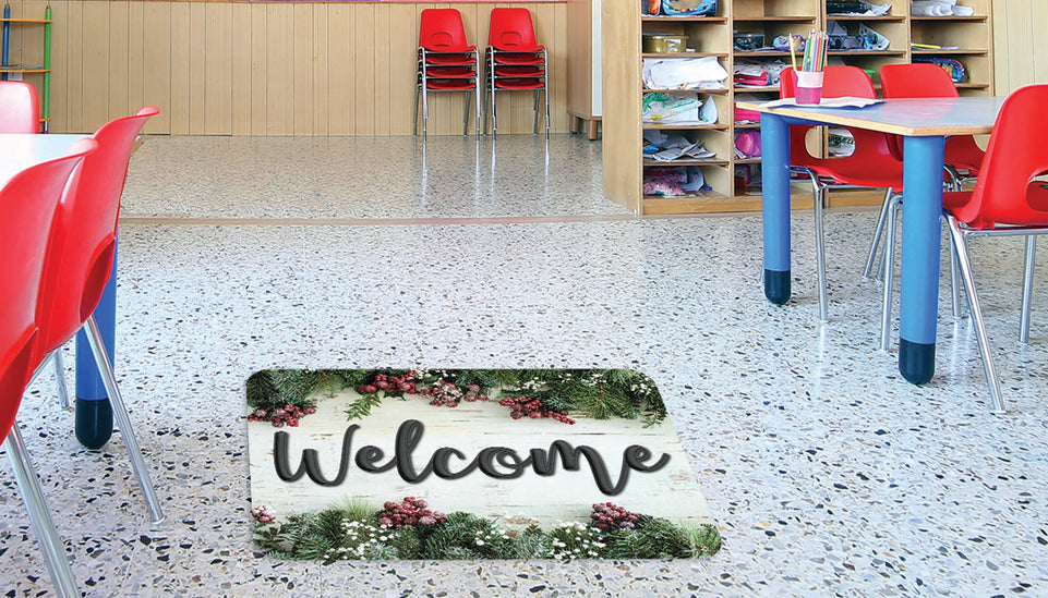91576 The Original Fun Mat, Welcome Mat, 15.5" x 23.5", Winter Garland Berries Welcome
