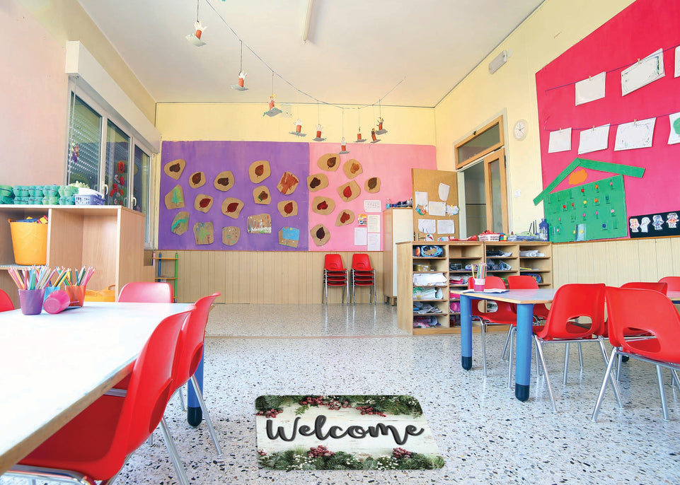 91576 The Original Fun Mat, Welcome Mat, 15.5" x 23.5", Winter Garland Berries Welcome