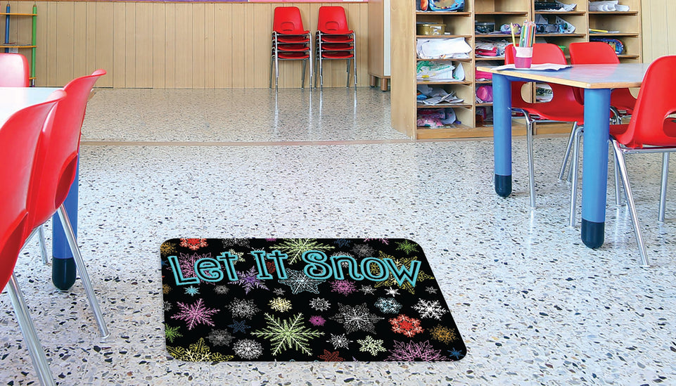 91579 The Original Fun Mat, Welcome Mat, 15.5" x 23.5", Let it Snow Colorful Snowflakes