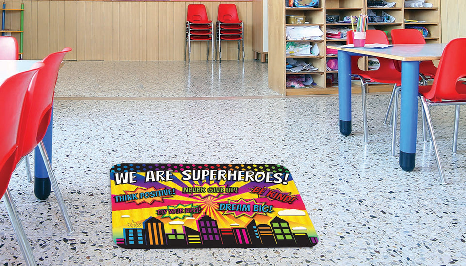 91581 The Original Fun Mat, Welcome Mat, 15.5" x 23.5", Superhero Welcome Mat