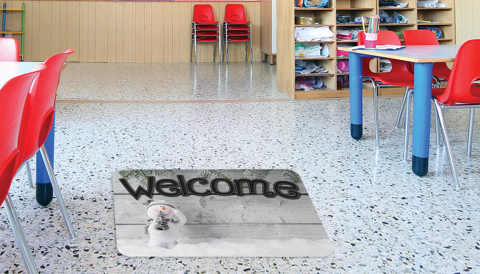 91582 The Original Fun Mat, Welcome Mat, 15.5" x 23.5", Shiplap Snowman Welcome