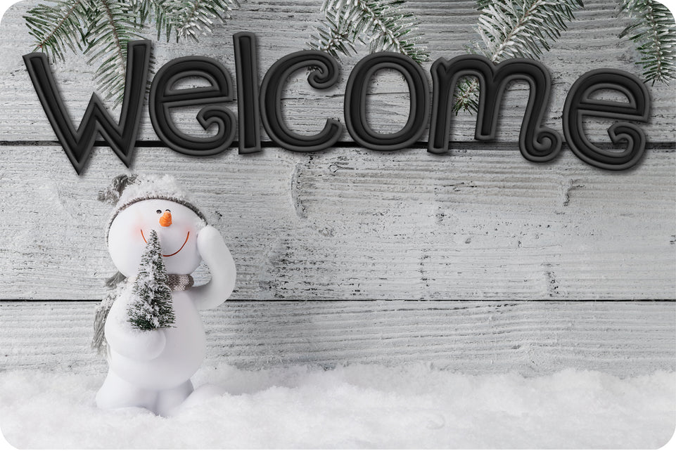 91582 The Original Fun Mat, Welcome Mat, 15.5" x 23.5", Shiplap Snowman Welcome