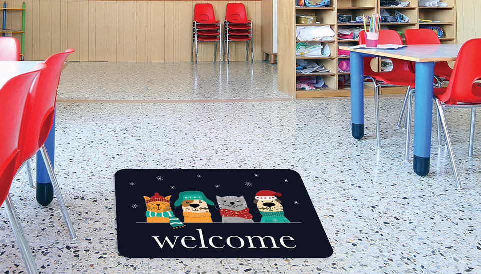 91583 The Original Fun Mat, Welcome Mat, 15.5" x 23.5", Furry Friends Welcome