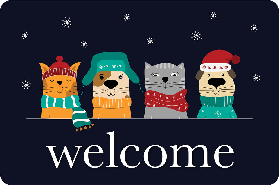 91583 The Original Fun Mat, Welcome Mat, 15.5" x 23.5", Furry Friends Welcome