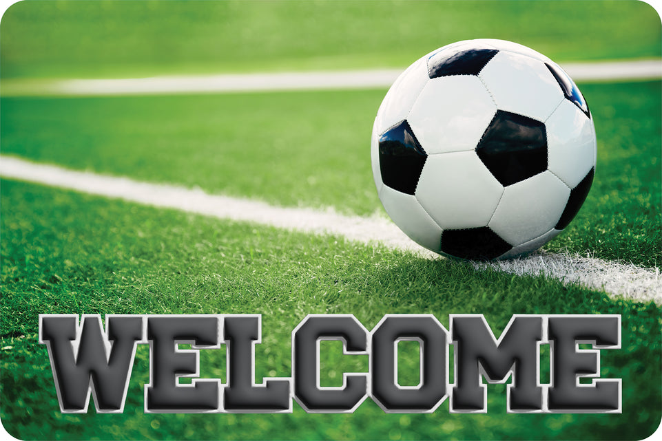 91586 The Original Fun Mat, Welcome Mat, 15.5" x 23.5", Soccer Ball Welcome