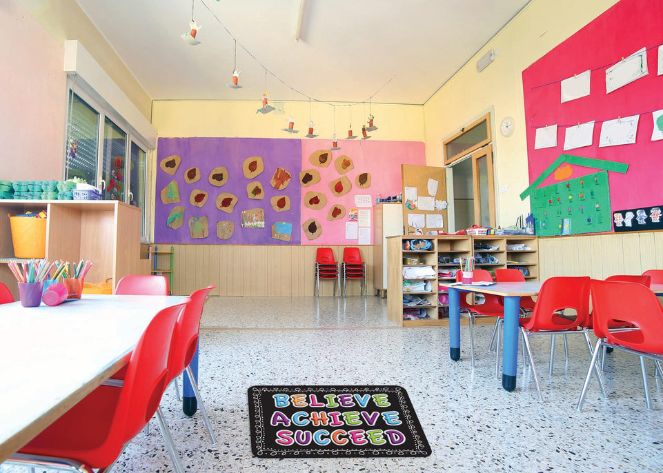 91589 The Original Fun Mat, Welcome Mat, 15.5" x 23.5", Believe, Achieve, Succeed, Chalk Loops