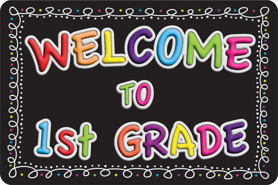 91593 The Original Fun Mat, Welcome Mat, 15.5" x 23.5", Welcome to 1st Grade