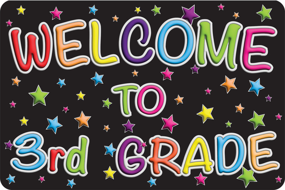 91595 The Original Fun Mat, Welcome Mat, 15.5" x 23.5", Welcome to 3rd Grade