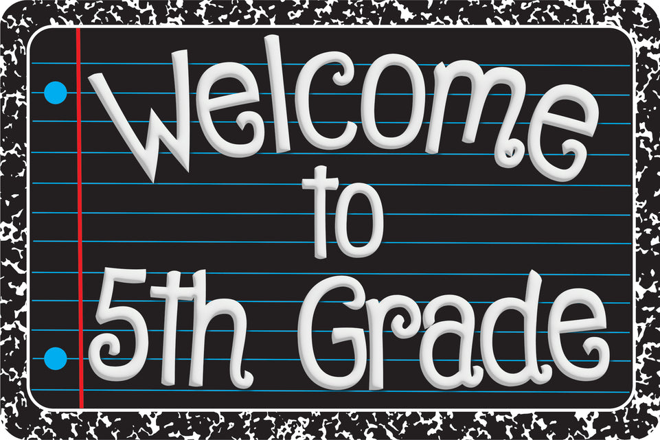 91597 The Original Fun Mat, Welcome Mat, 15.5" x 23.5", Welcome to 5th Grade