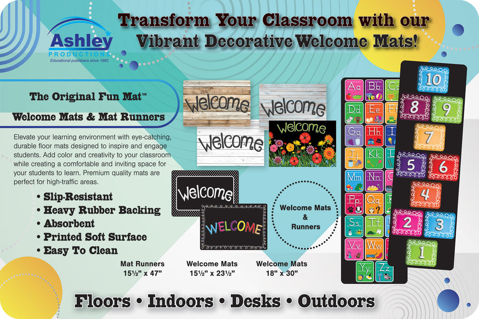 91599 The Original Fun Mat, Welcome Mat, 15.5" x 23.5", Ashley Productions Advertising Mat