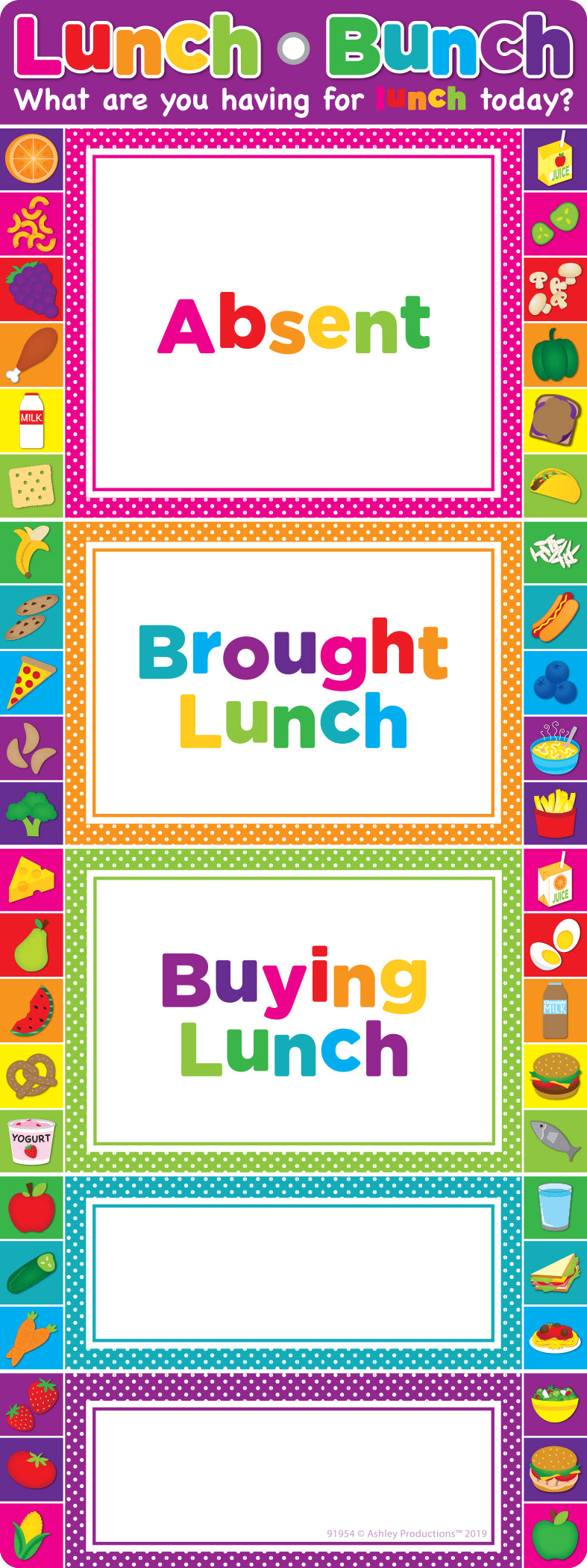 91954 Lunch Bunch  Smart Poly® Clip Chart with Grommett 9" x 24"