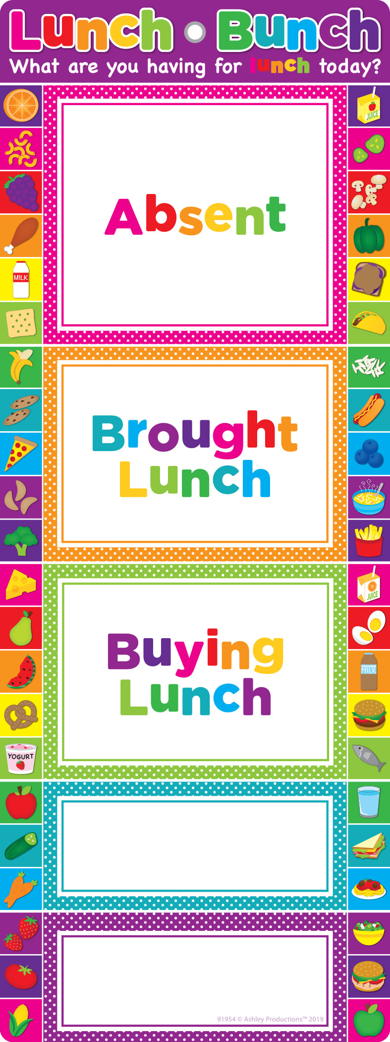 91954 Lunch Bunch Smart Poly® Clip Chart with Grommett 9" x 24"