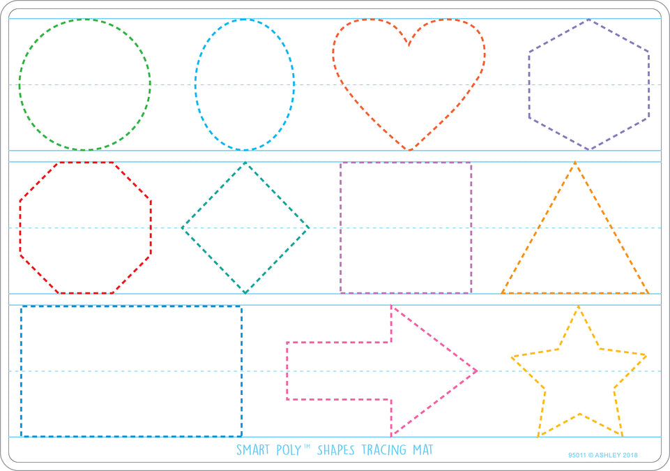 95011 Prewriting for Handwriting ,Smart Poly Learning Mat, 2 sided, 12" x 17"