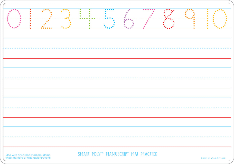 95012 Manuscript Handwriting ,Smart Poly Learning Mat, 2 sided, 12" x 17"