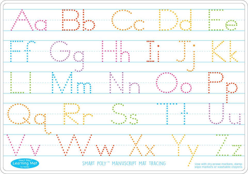 95012 Manuscript Handwriting ,Smart Poly Learning Mat, 2 sided, 12" x 17"