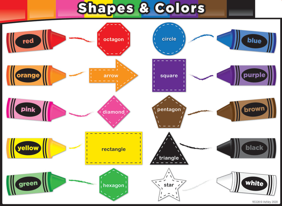 95328 PosterMat Pals™, Space Savers, 13" x 9.5", Smart Poly®, Shapes & Colors