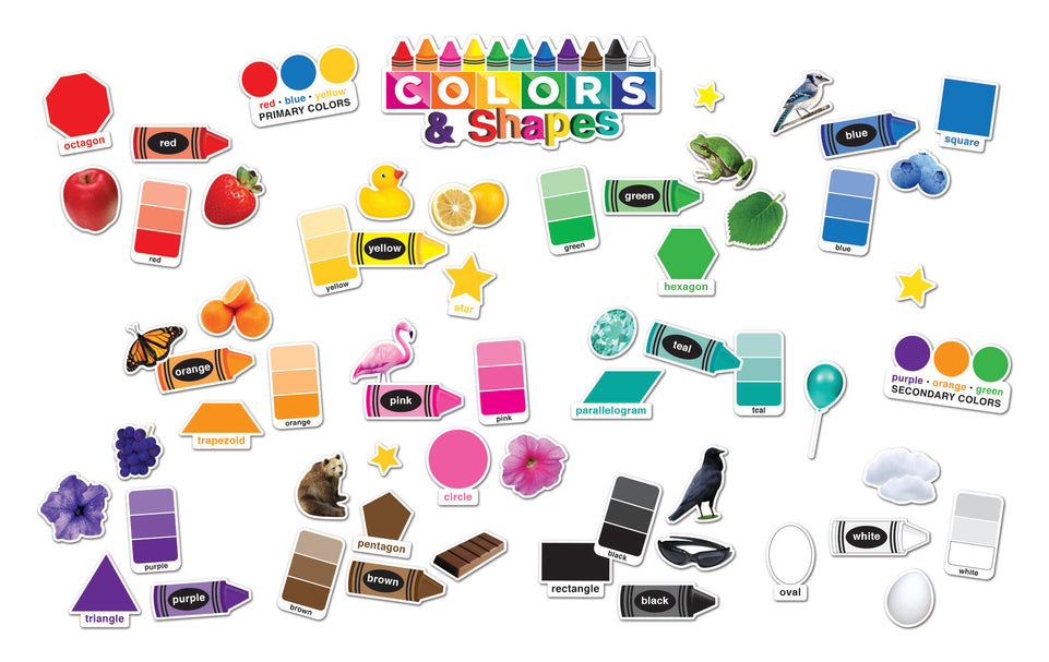 96012 Smart Poly®, Mini Bulletin Board Set, Colors and Shapes Set, 61 pieces