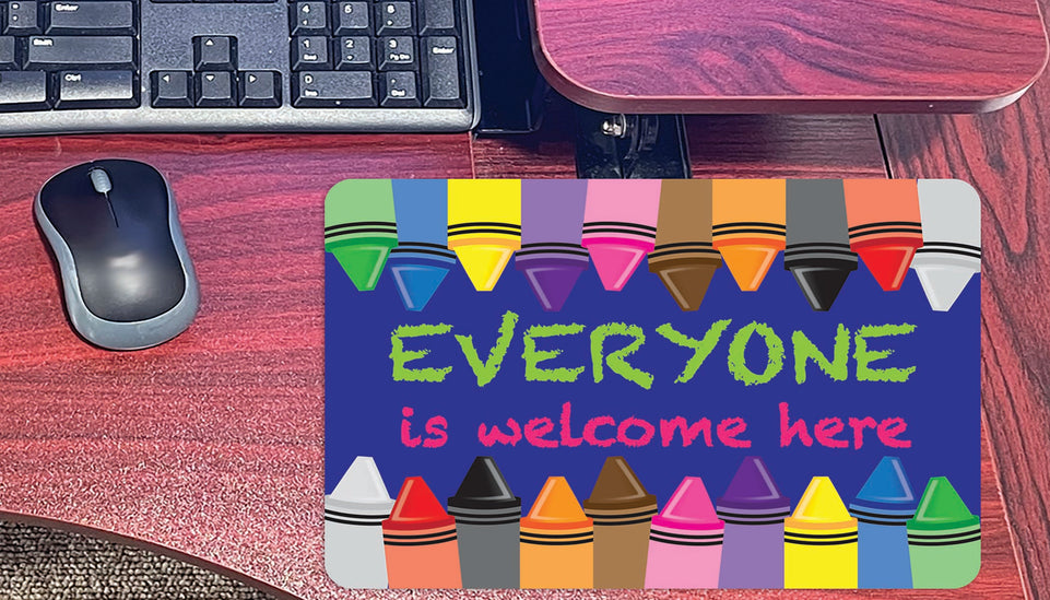 97102 10 PACK, Computer Mouse Pad, 8"x 10", Everyone is Welcome Here ( Crayons), The Original Fun Mat