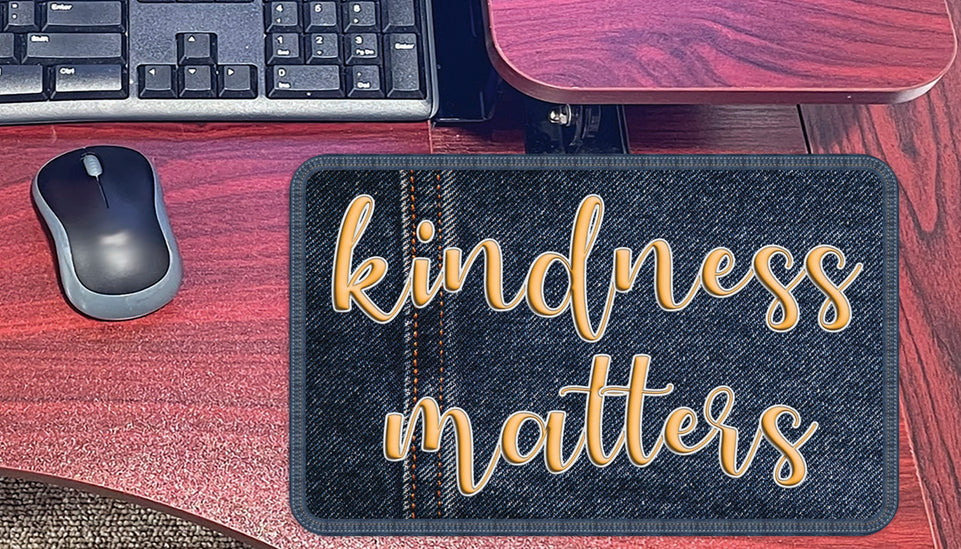 97115 10 PACK, Computer Mouse Pad, 11.75"x 8", Kindness Matters, Denim