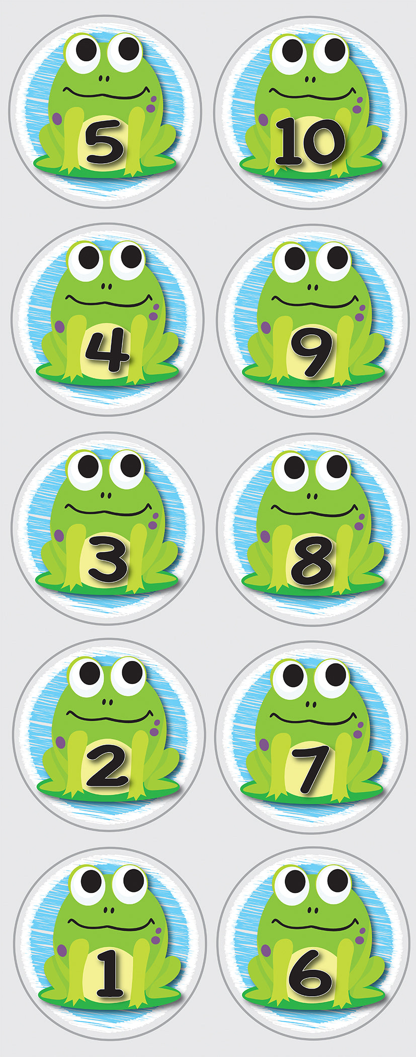 98101 The Original Fun Mat, Sensory Spots™, Sensory Soft Play, 6" Numbers 1-10 Frogs Theme. 10 Pieces