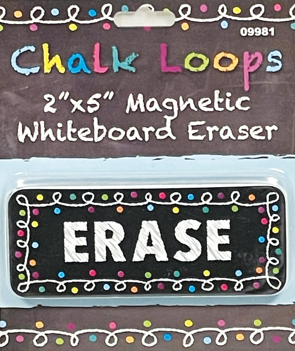 09981 Magnetic Whiteboard Eraser, Chalk Loops