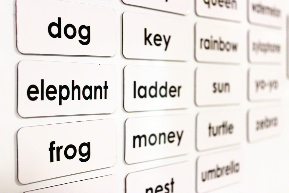 40006 ABC Magnetic Words, White Traditional Manuscript