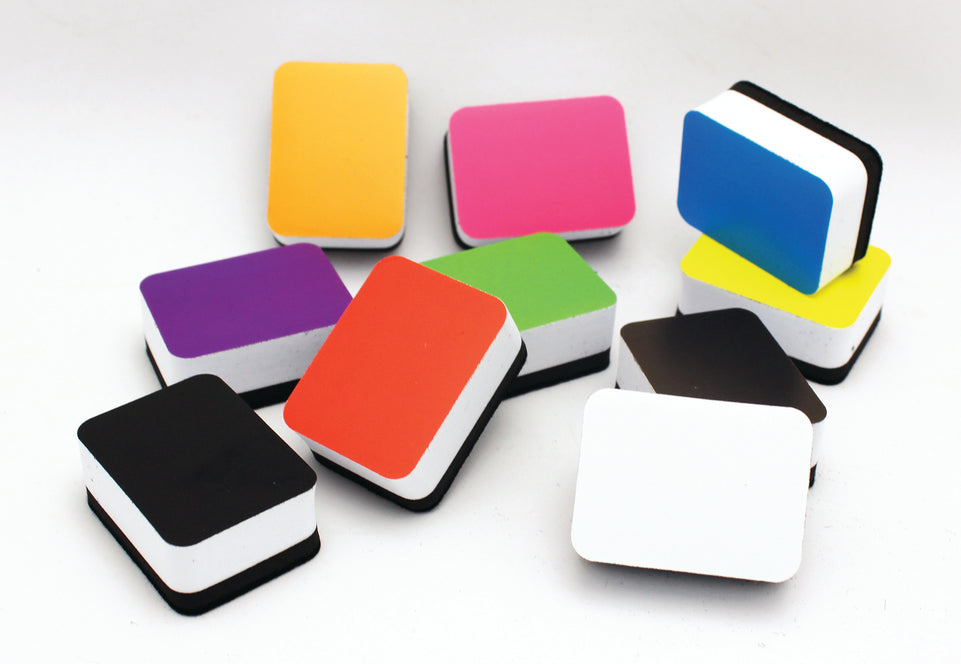 78003  Assorted Colors Non-Magnetic Mini Whiteboard Erasers
