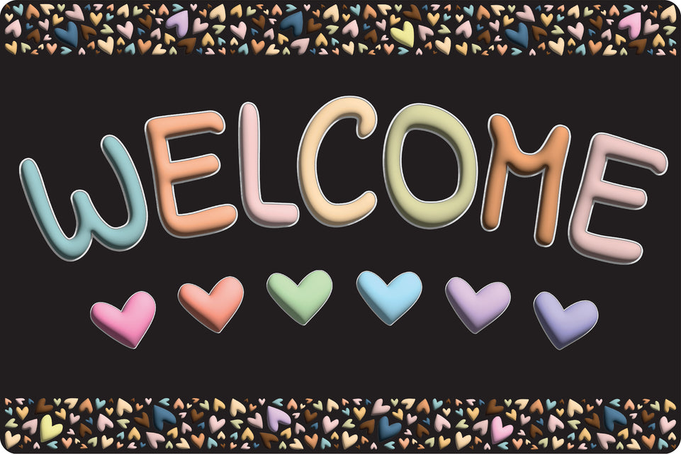91518 Welcome Pastel Hearts